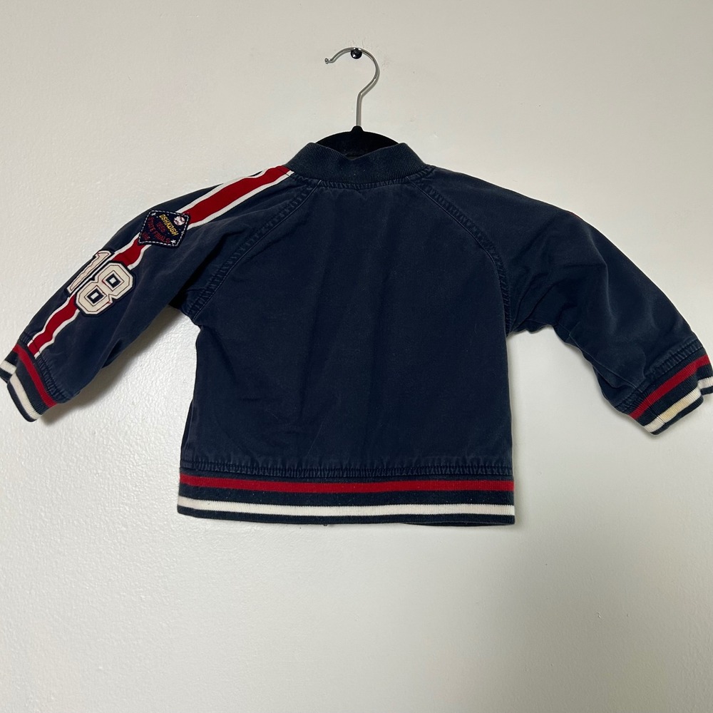 Vintage OshKosh B'gosh Kids Navy Varsity League Bomber Jacket Size 2T - Picture 6 of 8